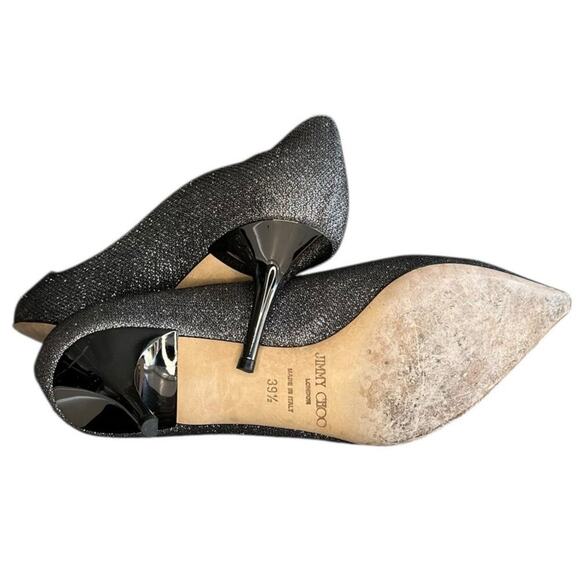 ***SOLD*** Jimmy Choo Romy Lame Glitter Pointed Toe Pump Heel Size 39.5 Silver - Picture 6 of 7